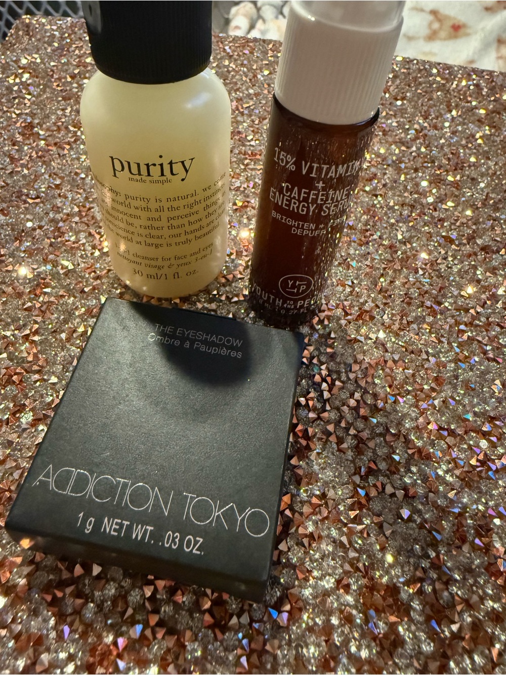 Addiction Tokyo Shimmery Rose Gold Eyeshadow Single and beauty lot